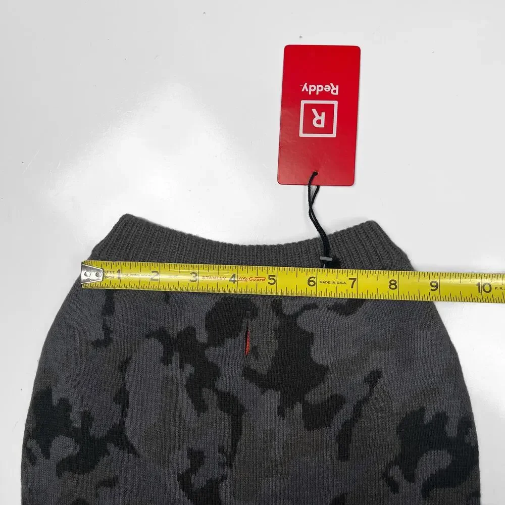 NWT Reddy Gray Camo Dog Sweater Pet Clothes Clothing Grey Camouflage